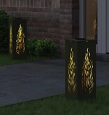 VidaXL Solar LED Pad Licht 2 pcs Olijf Groen Koudgewalst staal