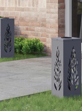 VidaXL Solar LED Pad Licht 2 pcs Antraciet Koudgewalst staal