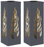 VidaXL Solar LED Pad Licht 2 pcs Antraciet Koudgewalst staal