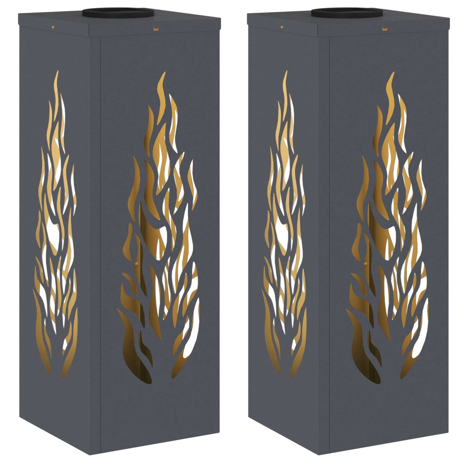 VidaXL Solar LED Pad Licht 2 pcs Antraciet Koudgewalst staal