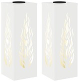 VidaXL Solar LED Pad Licht 2 pcs Wit Koudgewalst staal