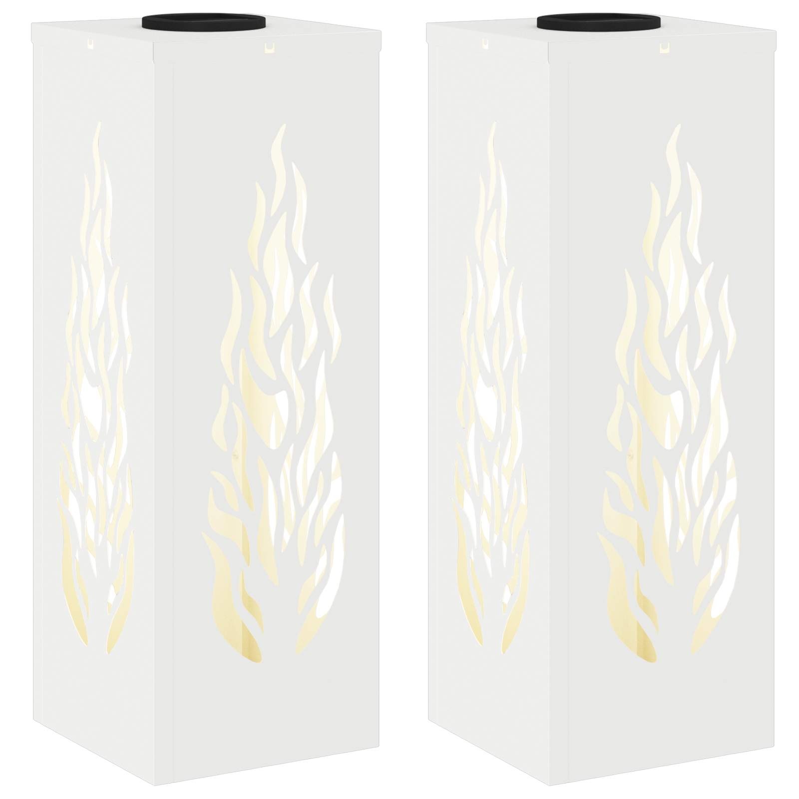 VidaXL Solar LED Pad Licht 2 pcs Wit Koudgewalst staal