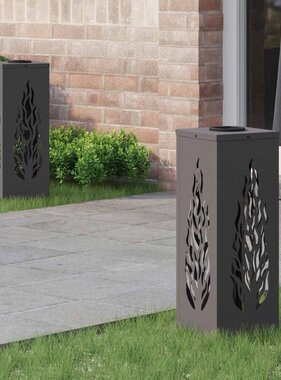 VidaXL Solar LED Pad Licht 2 pcs Zwart Koudgewalst staal