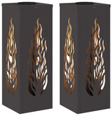 VidaXL Solar LED Pad Licht 2 pcs Zwart Koudgewalst staal