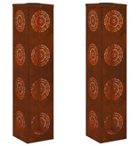 VidaXL Solar LED Pad Licht 2 pcs Cortenstaal Cortenstaal