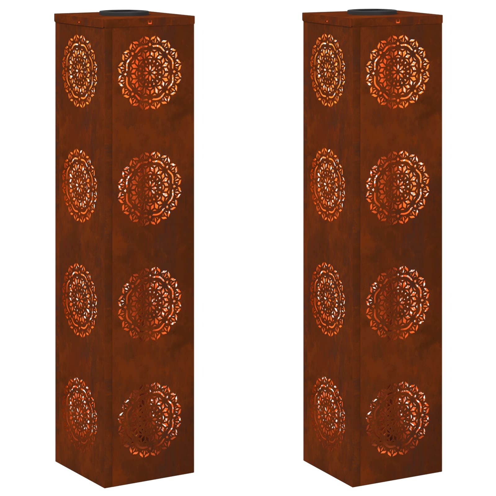 VidaXL Solar LED Pad Licht 2 pcs Cortenstaal Cortenstaal