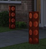 VidaXL Solar LED Pad Licht 2 pcs Cortenstaal Cortenstaal