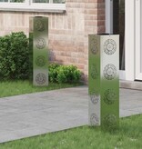 VidaXL Solar LED Pad Licht 2 pcs Gegalvaniseerd Gegalvaniseerd