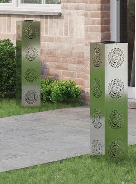 VidaXL Solar LED Pad Licht 2 pcs Gegalvaniseerd Gegalvaniseerd