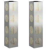 VidaXL Solar LED Pad Licht 2 pcs Gegalvaniseerd Gegalvaniseerd