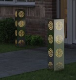 VidaXL Solar LED Pad Licht 2 pcs Gegalvaniseerd Gegalvaniseerd