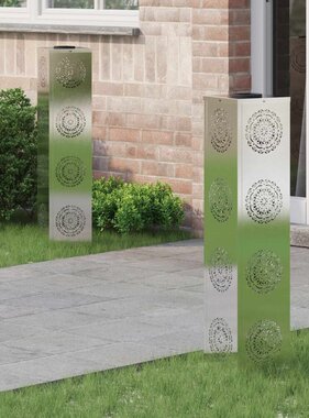 VidaXL Solar LED Pad Licht 2 pcs Roestvrij staal Roestvrij staal