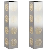 VidaXL Solar LED Pad Licht 2 pcs Roestvrij staal Roestvrij staal