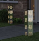 VidaXL Solar LED Pad Licht 2 pcs Roestvrij staal Roestvrij staal