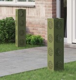 VidaXL Solar LED Pad Licht 2 pcs Olijf Groen Koudgewalst staal