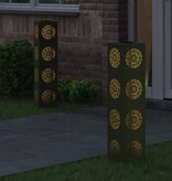 VidaXL Solar LED Pad Licht 2 pcs Olijf Groen Koudgewalst staal