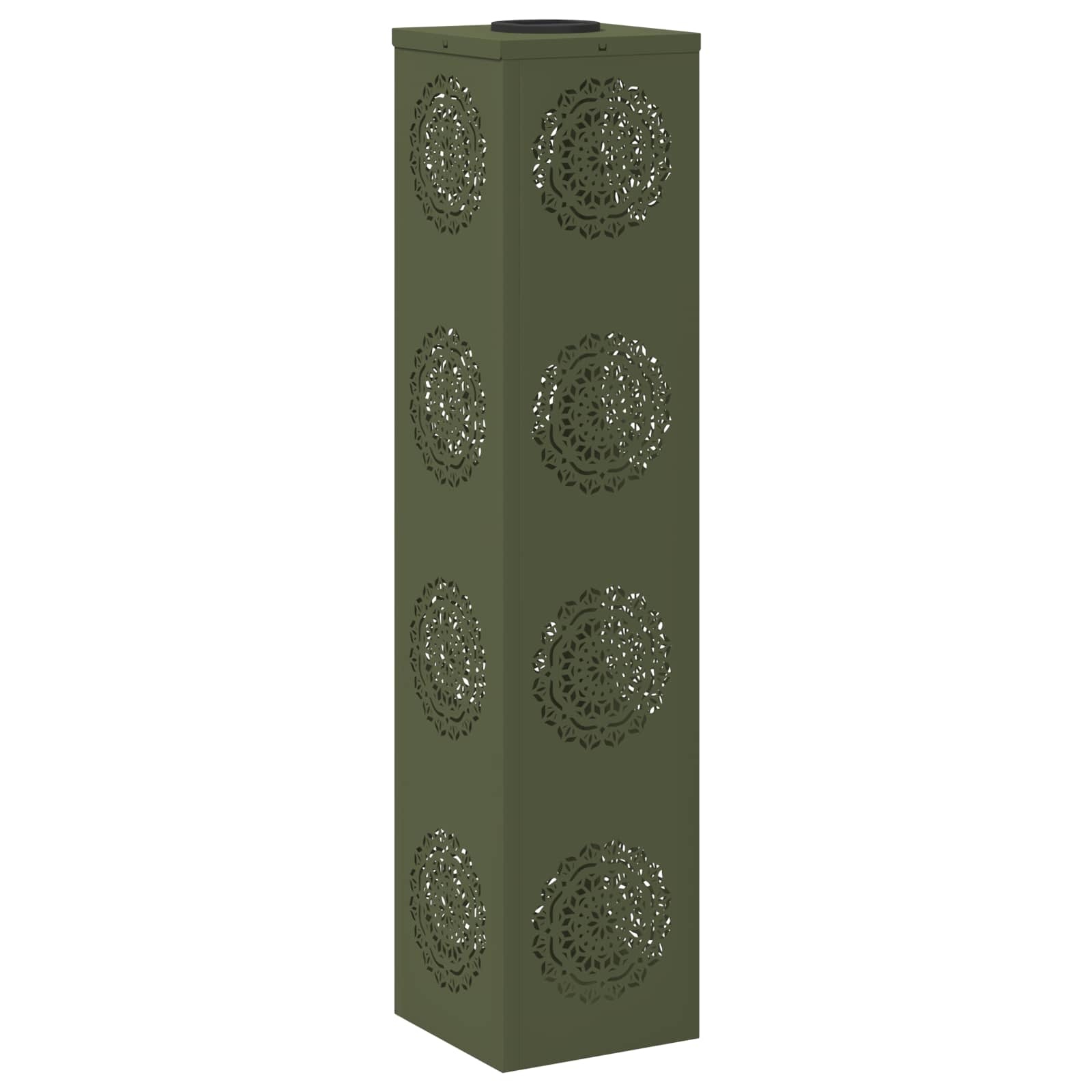 VidaXL Solar LED Pad Licht 2 pcs Olijf Groen Koudgewalst staal