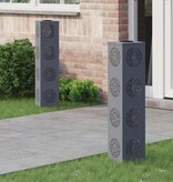 VidaXL Solar LED Pad Licht 2 pcs Antraciet Koudgewalst staal