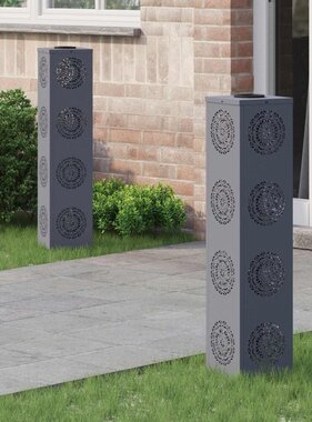 VidaXL Solar LED Pad Licht 2 pcs Antraciet Koudgewalst staal