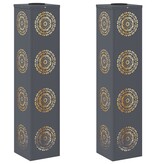 VidaXL Solar LED Pad Licht 2 pcs Antraciet Koudgewalst staal