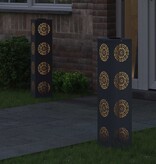 VidaXL Solar LED Pad Licht 2 pcs Antraciet Koudgewalst staal