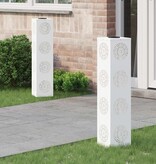 VidaXL Solar LED Pad Licht 2 pcs Wit Koudgewalst staal