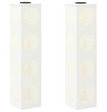 VidaXL Solar LED Pad Licht 2 pcs Wit Koudgewalst staal