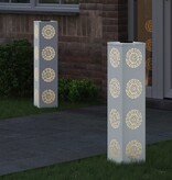 VidaXL Solar LED Pad Licht 2 pcs Wit Koudgewalst staal