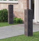 VidaXL Solar LED Pad Licht 2 pcs Zwart Koudgewalst staal