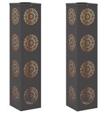 VidaXL Solar LED Pad Licht 2 pcs Zwart Koudgewalst staal