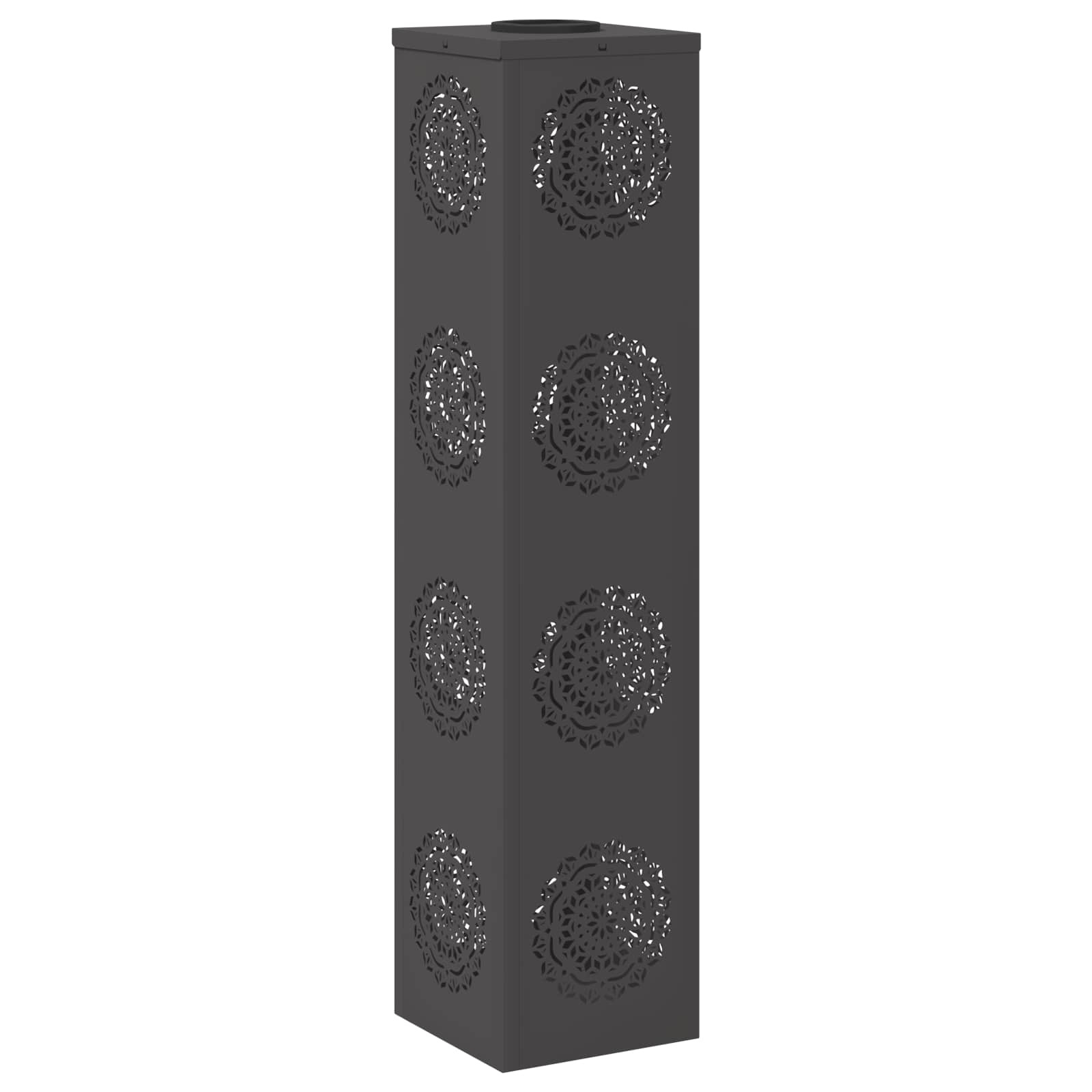 VidaXL Solar LED Pad Licht 2 pcs Zwart Koudgewalst staal