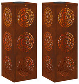 VidaXL Solar LED Pad Licht 2 pcs Cortenstaal Cortenstaal