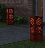 VidaXL Solar LED Pad Licht 2 pcs Cortenstaal Cortenstaal