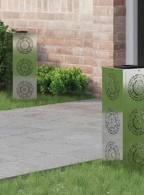 VidaXL Solar LED Pad Licht 2 pcs Gegalvaniseerd Gegalvaniseerd