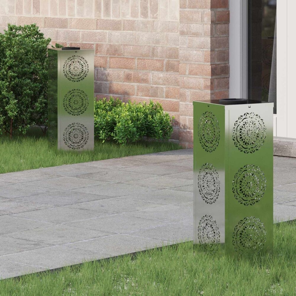 VidaXL Solar LED Pad Licht 2 pcs Gegalvaniseerd Gegalvaniseerd