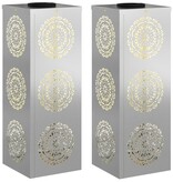 VidaXL Solar LED Pad Licht 2 pcs Gegalvaniseerd Gegalvaniseerd