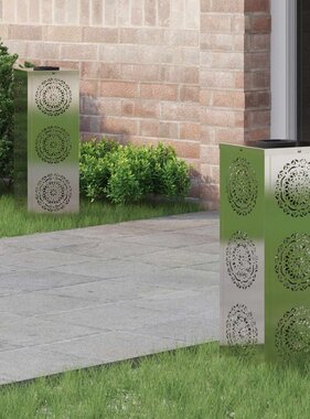 VidaXL Solar LED Pad Licht 2 pcs Roestvrij staal Roestvrij staal