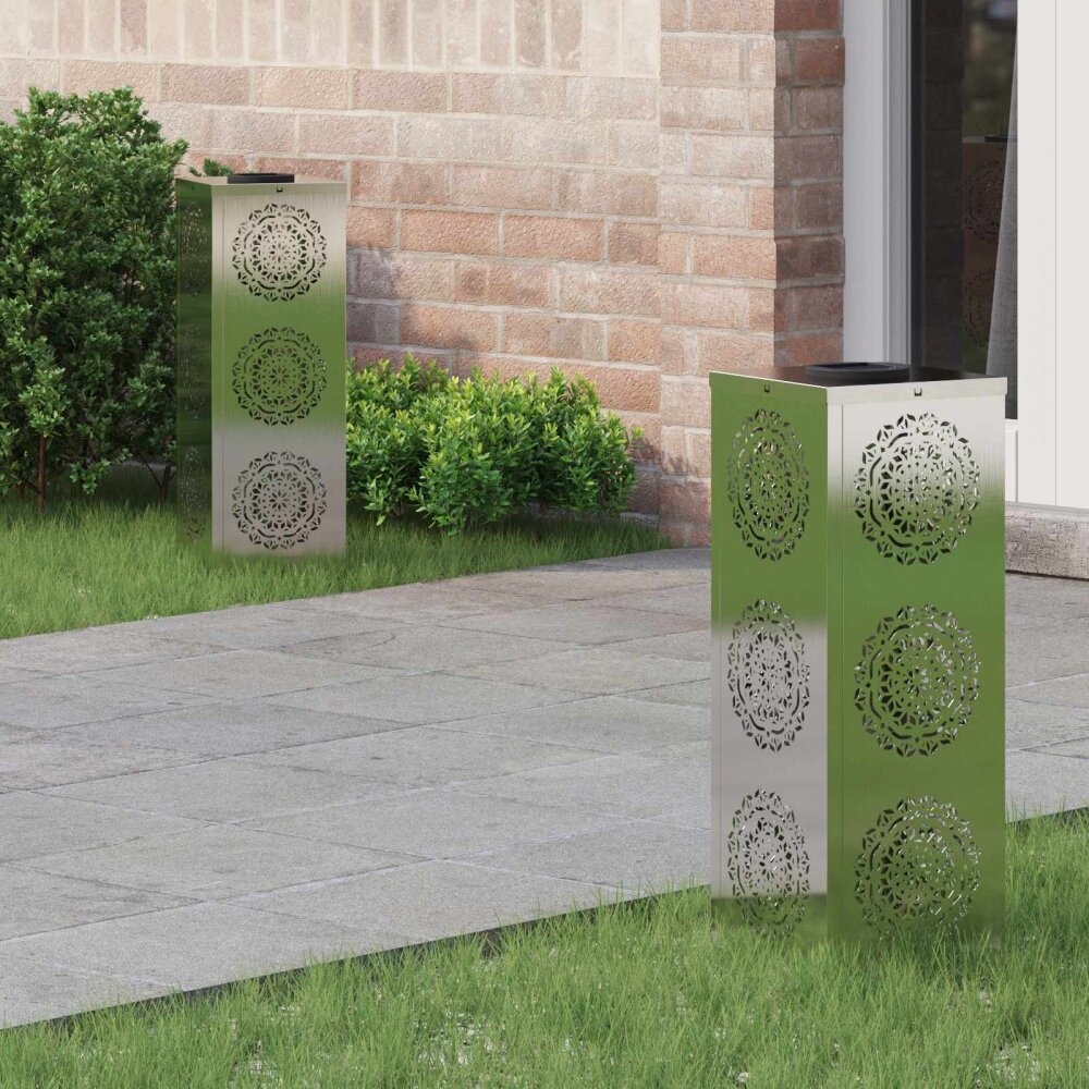 VidaXL Solar LED Pad Licht 2 pcs Roestvrij staal Roestvrij staal