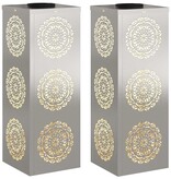 VidaXL Solar LED Pad Licht 2 pcs Roestvrij staal Roestvrij staal