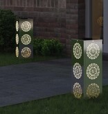 VidaXL Solar LED Pad Licht 2 pcs Roestvrij staal Roestvrij staal