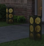 VidaXL Solar LED Pad Licht 2 pcs Olijf Groen Koudgewalst staal