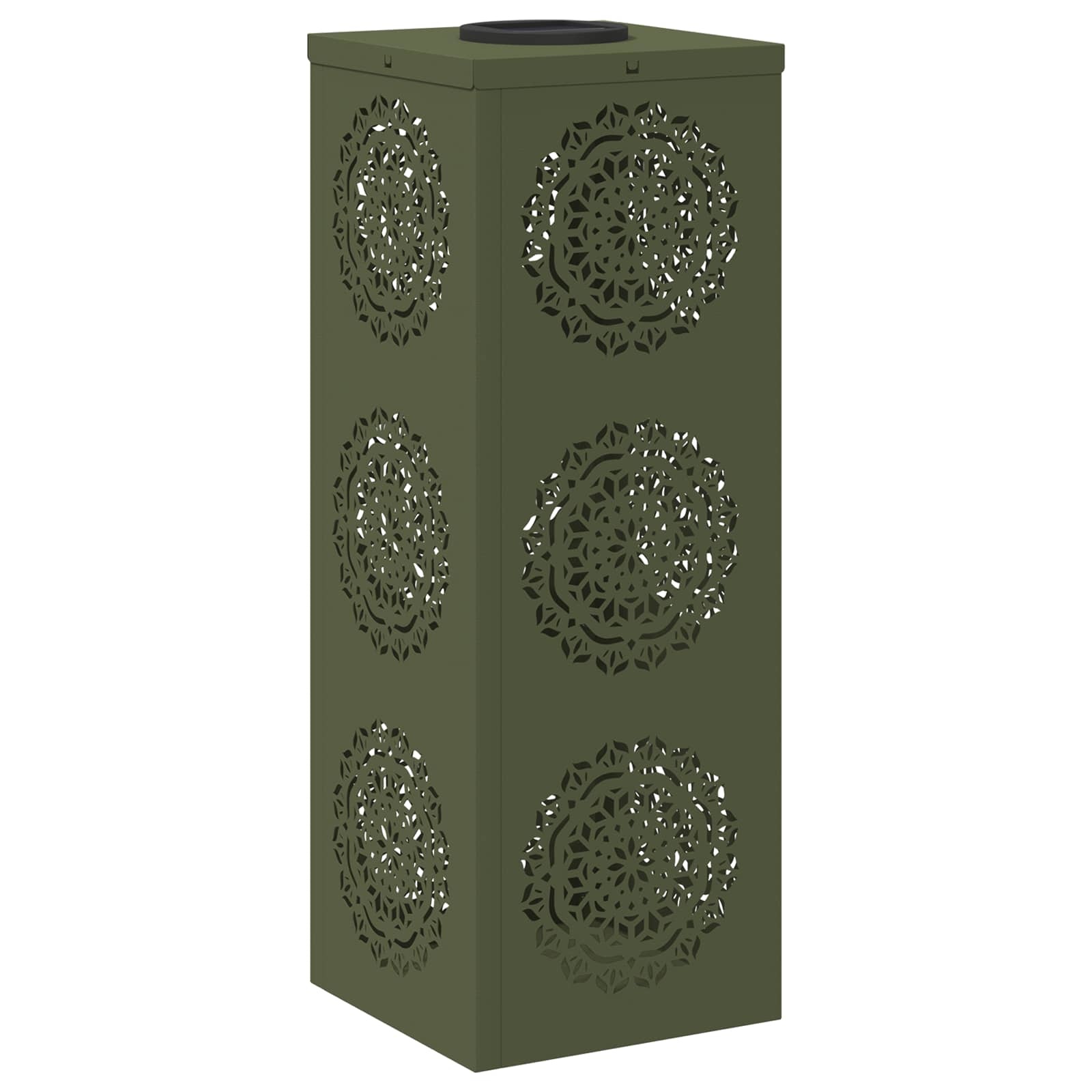 VidaXL Solar LED Pad Licht 2 pcs Olijf Groen Koudgewalst staal