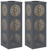 VidaXL Solar LED Pad Licht 2 pcs Antraciet Koudgewalst staal