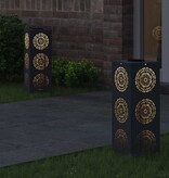 VidaXL Solar LED Pad Licht 2 pcs Antraciet Koudgewalst staal