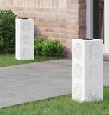 VidaXL Solar LED Pad Licht 2 pcs Wit Koudgewalst staal