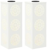 VidaXL Solar LED Pad Licht 2 pcs Wit Koudgewalst staal