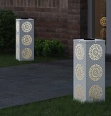 VidaXL Solar LED Pad Licht 2 pcs Wit Koudgewalst staal