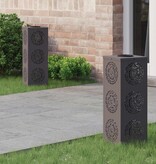 VidaXL Solar LED Pad Licht 2 pcs Zwart Koudgewalst staal