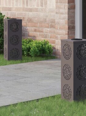 VidaXL Solar LED Pad Licht 2 pcs Zwart Koudgewalst staal