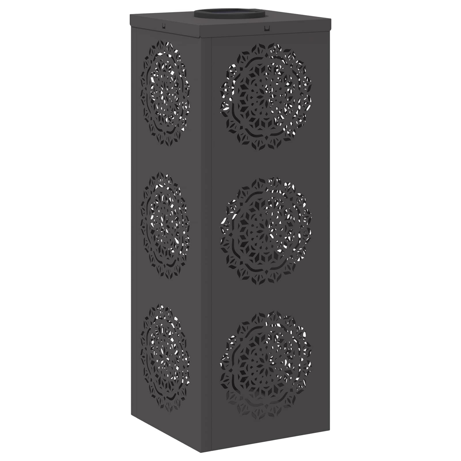 VidaXL Solar LED Pad Licht 2 pcs Zwart Koudgewalst staal